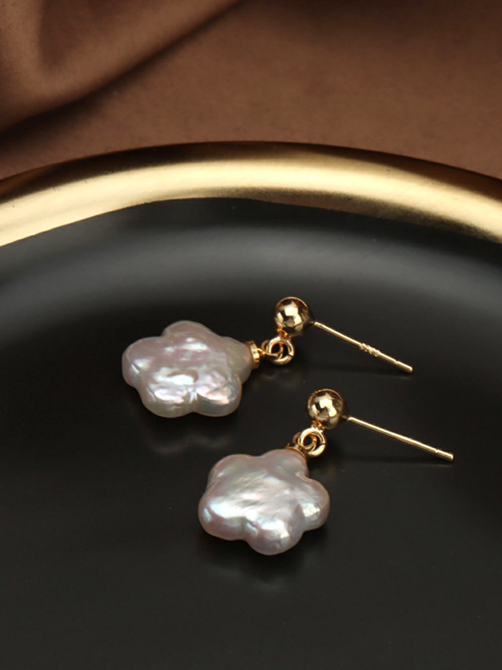 Baroque Star Tassel Pearl Earrings