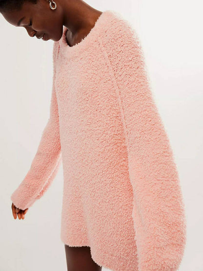 Lace Flowy Mini Dress & Teddy Sweater
