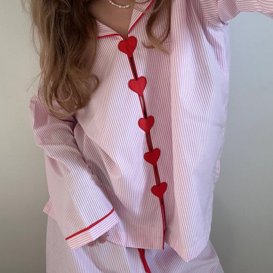 Girl Love Pajama in Pink Stripes