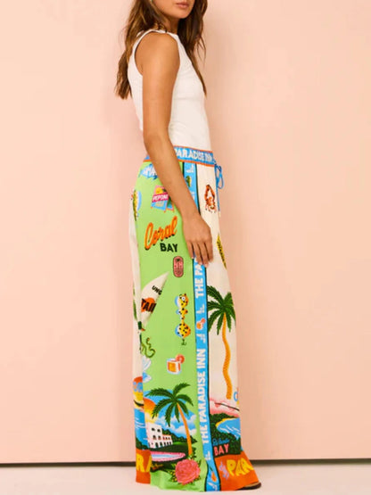 Sunny Beach Summer Style Printed Two Piece Set