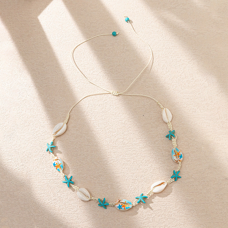 Boho Necklace & Bracelet Set - Turquoise Turtles & Shells