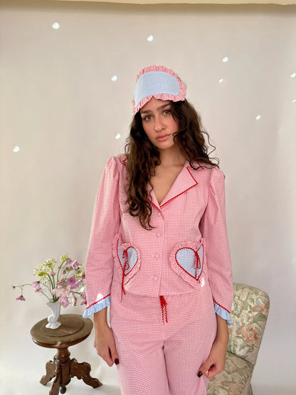 Heart-Shaped Pockets Pink Pyjama