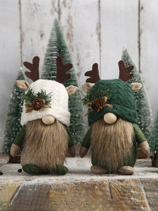 Adorable Antler Pinecone Forest Gnome Christmas Decoration