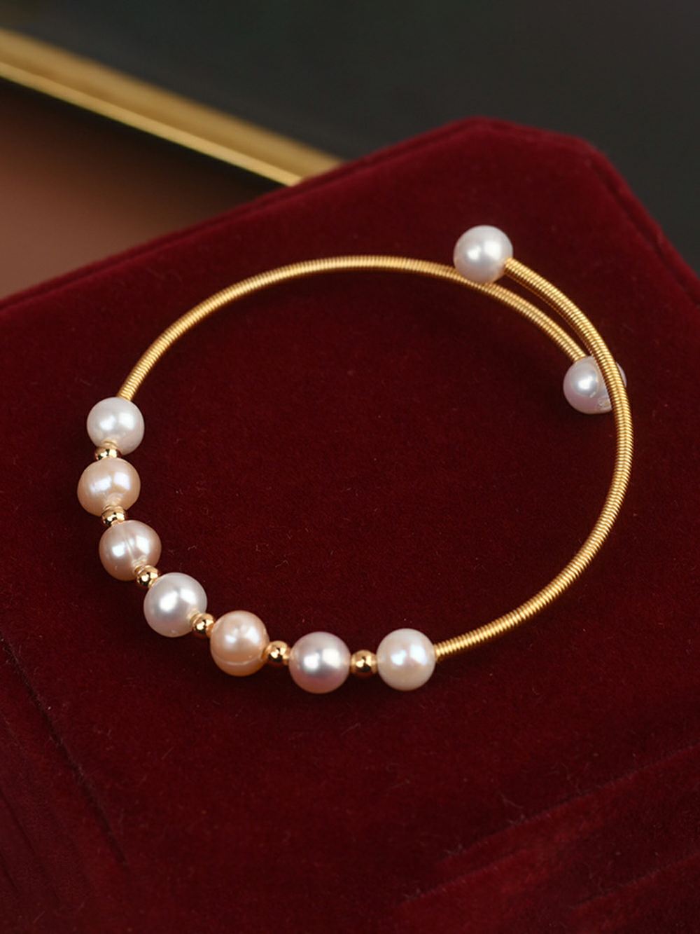 Adjustable Delicate Natural Pearl Cuff Bracelet