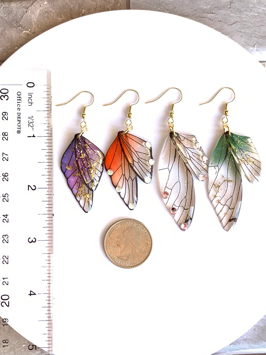 Butterfly Wing Earrings - Crystal Fairy Wing