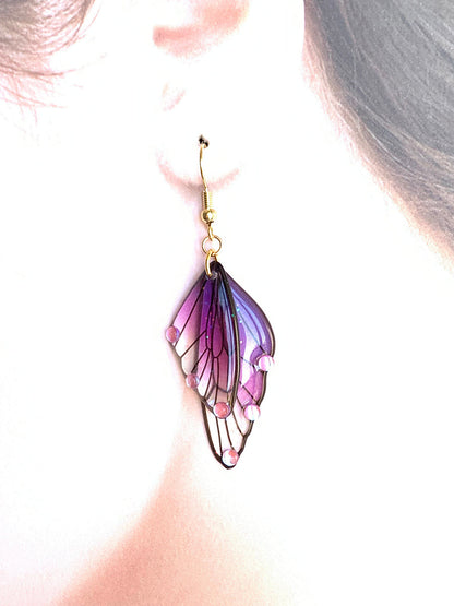 Boucles d'oreilles Aile de Papillon - Aile de Fée de Cristal