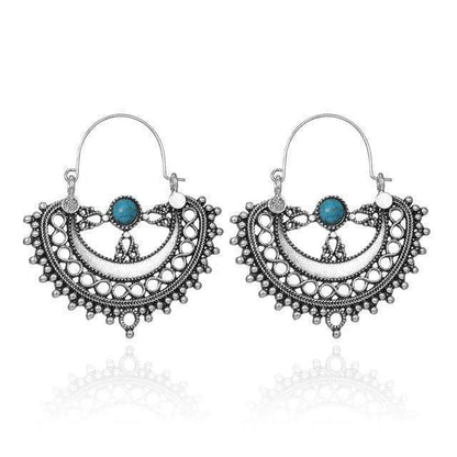 Boho Earrings - Chandelier Turquoise Mandala
